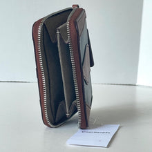 Load image into Gallery viewer, Coach Zip Around Wallet Coachtopia Brown Wavy Stripe Upcrafted Leather CQ865