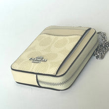 Load image into Gallery viewer, Coach Zip Card Case CW883 ID Wallet Yellow Signature Canvas Chain Strap ORGPKG