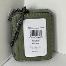 Load image into Gallery viewer, Coach Zip Card Case ID Wallet Pebbled Leather 6303 Mini Chain Strap