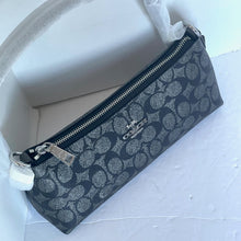 Load image into Gallery viewer, Coach Charlotte Shoulder Bag Signature Canvas Gunmetal CX580 Leather