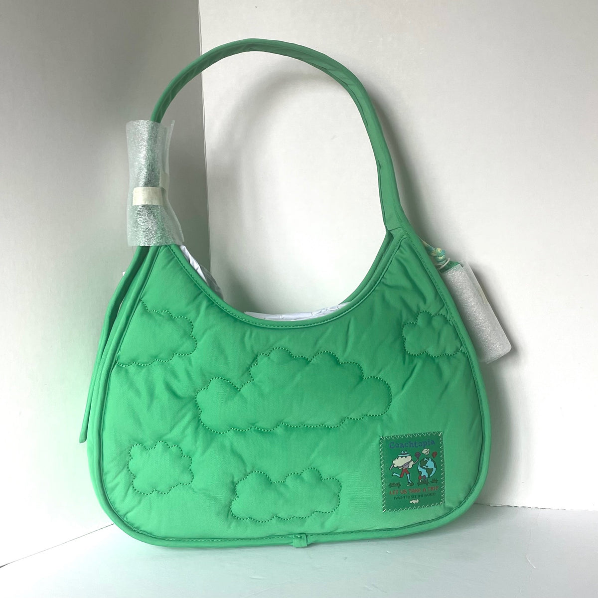 Coach Coachtopia Loop Ergo Bag Cloud Quilting Green Shoulder 90s 