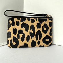 Load image into Gallery viewer, Coach Corner Zip Wristlet Leopard Print CW859 Coated Canvas Clutch Wallet