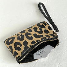 Load image into Gallery viewer, Coach Corner Zip Wristlet Leopard Print CW859 Coated Canvas Clutch Wallet
