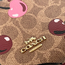 Load image into Gallery viewer, Coach Double Zip Phone Wallet Cherry Print Signature Canvas Wristlet CZ763