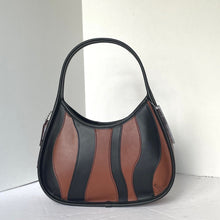 Load image into Gallery viewer, Coach Ergo Bag Wavy Stripe Upcrafted Brown Black Leather Coachtopia 90s CQ004