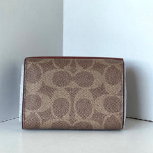 Load image into Gallery viewer, Coach Essential Mini Trifold Wallet Brown Signature Canvas CM438 Rust ORGPKG