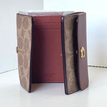 Load image into Gallery viewer, Coach Essential Mini Trifold Wallet Brown Signature Canvas CM438 Rust ORGPKG
