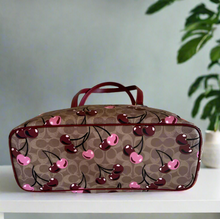 Load image into Gallery viewer, Coach Gallery Tote Cherry Print Brown Signature Canvas  CAA71 Shoulder Bag