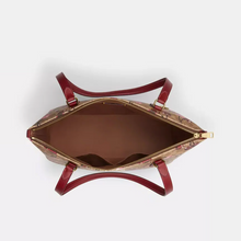 Load image into Gallery viewer, Coach Gallery Tote Cherry Print Brown Signature Canvas  CAA71 Shoulder Bag