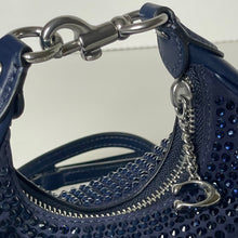 Load image into Gallery viewer, Coach Jonie Bag Crystal Beaded Leather Crossbody Blue Mini CW574 Wristlet