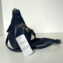 Load image into Gallery viewer, Coach Jonie Bag Crystal Beaded Leather Crossbody Blue Mini CW574 Wristlet