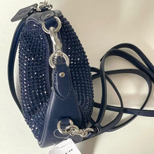 Load image into Gallery viewer, Coach Jonie Bag Crystal Beaded Leather Crossbody Blue Mini CW574 Wristlet