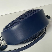 Load image into Gallery viewer, Coach Jonie Bag Crystal Beaded Leather Crossbody Blue Mini CW574 Wristlet
