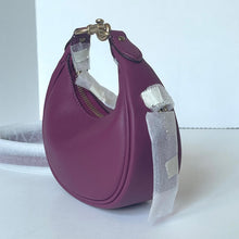 Load image into Gallery viewer, Purple handbag with a glittery strap on a white surface