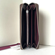 Load image into Gallery viewer, Coach Long Zip Around Red Bow Wallet Phone Wristlet Brown Canvas CZ326