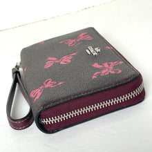 Load image into Gallery viewer, Coach Long Zip Around Red Bow Wallet Phone Wristlet Merlot Canvas CZ327