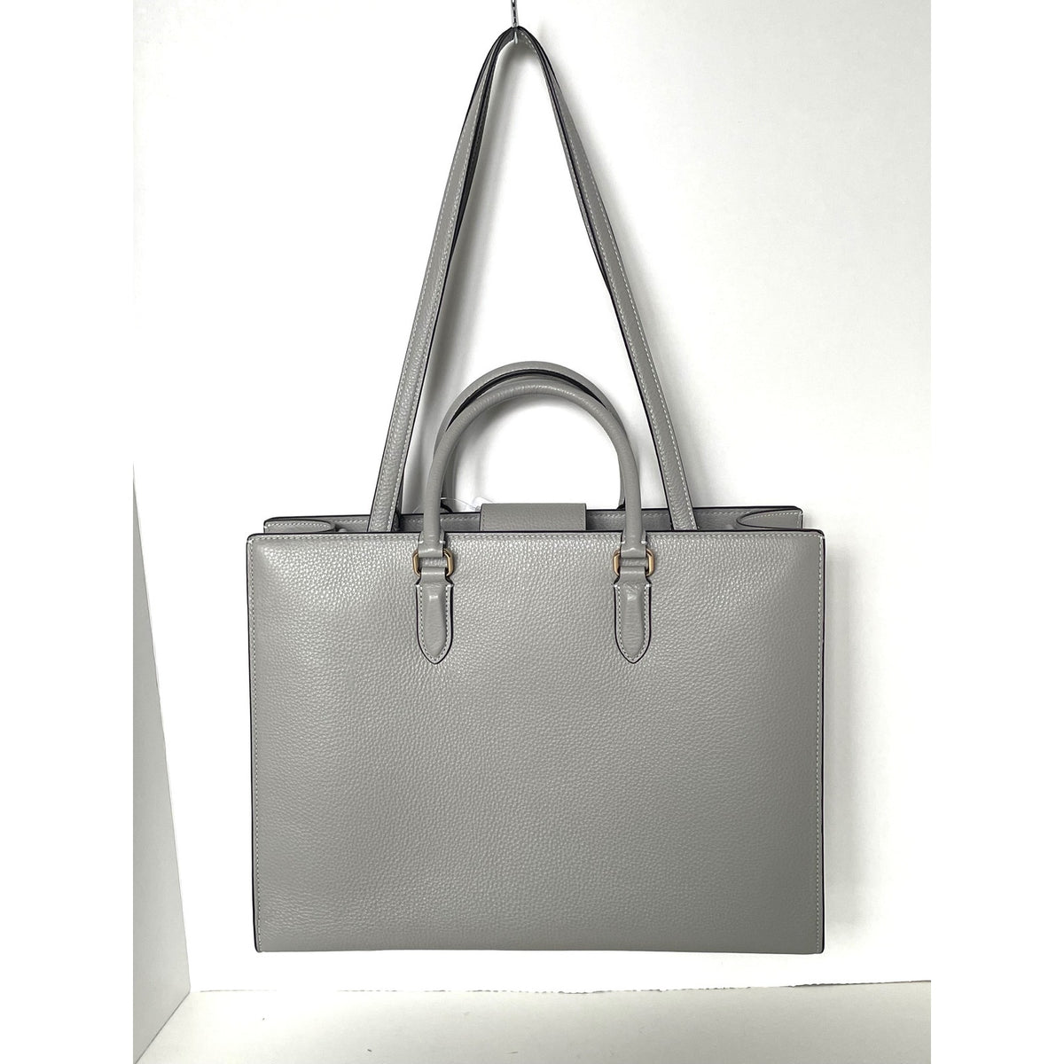 Coach Maggie Large Tote CY666 Dove Gray Pebbled Leather Shoulder 