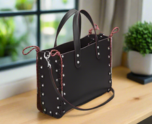 Load image into Gallery viewer, Coach Medium Re Laceable Tote Coachtopia Black Leather CO667 Crossbody