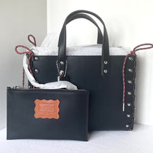 Load image into Gallery viewer, Coach Medium Re Laceable Tote Coachtopia Black Leather CO667 Crossbody