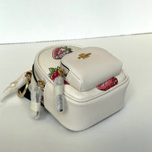 Load image into Gallery viewer, Coach Mini Court Strawberry Backpack Bag Charm CAO93 White Keychain ORGPKG