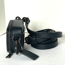 Load image into Gallery viewer, Coach Mini Crossbody Pouch Black Crossgrain Leather CP271 Cards Earbuds Case