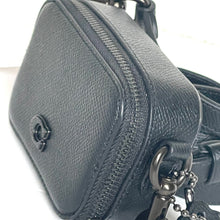 Load image into Gallery viewer, Coach Mini Crossbody Pouch Black Crossgrain Leather CP271 Cards Earbuds Case