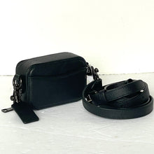 Load image into Gallery viewer, Coach Mini Crossbody Pouch Black Crossgrain Leather CP271 Cards Earbuds Case