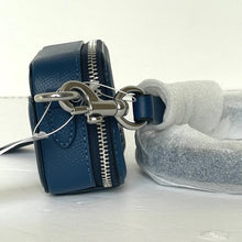 Load image into Gallery viewer, Coach Mini Crossbody Pouch Blue Crossgrain Leather CP271 Cards Earbuds Case