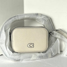 Load image into Gallery viewer, Coach Mini Crossbody Pouch White Crossgrain Leather CP271 Cards Earbuds Case