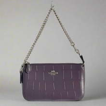 Load image into Gallery viewer, Coach Nolita 19 Amethyst Purple Croc Embossed Leather Bag Purse Wristlet CN382