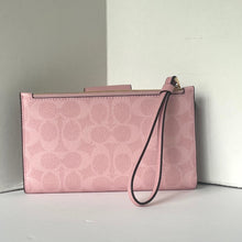 Load image into Gallery viewer, Coach Phone ID Wallet Wristlet CW780 Powder Pink Signature Canvas Clutch Bag