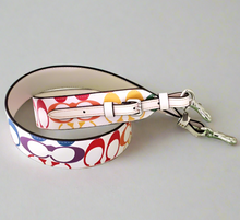 Load image into Gallery viewer, Coach Replacement Leather Strap Rainbow Hand Bag Crossbody White Canvas CJ952