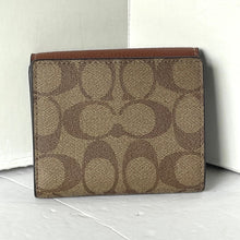 Load image into Gallery viewer, Coach Small Morgan Wallet Womens Small Brown Signature Canvas Leather Colorblock