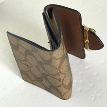 Load image into Gallery viewer, Coach Small Morgan Wallet Womens Small Brown Signature Canvas Leather Colorblock