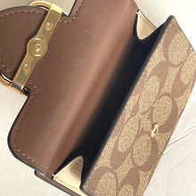 Load image into Gallery viewer, Coach Small Morgan Wallet Womens Small Brown Signature Canvas Leather Colorblock