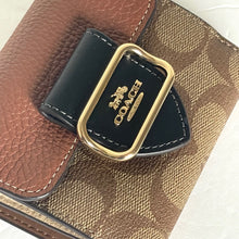 Load image into Gallery viewer, Coach Small Morgan Wallet Womens Small Brown Signature Canvas Leather Colorblock