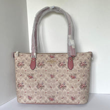 Load image into Gallery viewer, Coach Vintage Floral Gallery Tote Large Beige Zip Signature Canvas CBF1 Pink ORGPKG