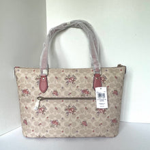 Load image into Gallery viewer, Coach Vintage Floral Gallery Tote Large Beige Zip Signature Canvas CBF1 Pink ORGPKG