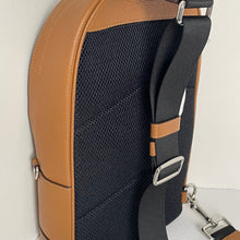 Load image into Gallery viewer, Coach West Pack Sling Bag Brown Pebble Leather Sling Backpack 2540 Adjustable