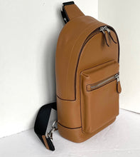 Load image into Gallery viewer, Coach West Pack Sling Bag Brown Pebble Leather Sling Backpack 2540 Adjustable