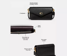 Load image into Gallery viewer, Coach Wyn Crossbody Bag Envelope Clutch Soft Purple Leather Shoulder C8439