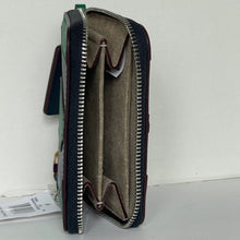 Load image into Gallery viewer, Coach Zip Around Wallet Coachtopia Wavy Stripe Upcrafted Leather CQ865 Green Blue