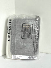 Load image into Gallery viewer, Coach Zip Card Case 6303 ID Wallet Dark Stone Pebbled Leather Chain Strap