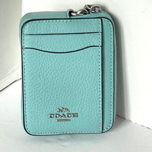 Load image into Gallery viewer, Coach Zip Card Case ID Wallet Pebbled Leather 6303 Mini Chain Strap