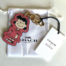 Load image into Gallery viewer, Coach x Peanuts 2025 Lucy Leather Bag Charm Keychain CBG58 Pink Anniversary