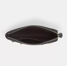 Load image into Gallery viewer, Black leather pouch with zipper on a white background