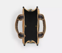 Load image into Gallery viewer, Coach Smith Tote 24 Small Leather Brown Straw Crossbody CAL89 – Free Shipping