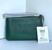 Load image into Gallery viewer, Coach x Disney Corner Zip Wristlet Green Leather Sled Minnie Mickey Holiday CN025