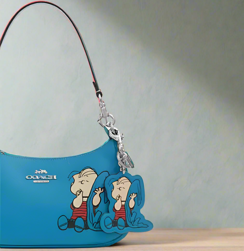 Coach x Peanuts 2025 Linus Leather Bag Charm Keychain CBG56 75th