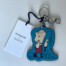 Load image into Gallery viewer, CoachxPeanuts2025LinusLeatherBagCharmKeychainCBG5675thAnniversary